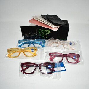 CCVOO Stylish Reading Glasses, Lightweight Blue Light Blockers, UV400, 1.5X NWT